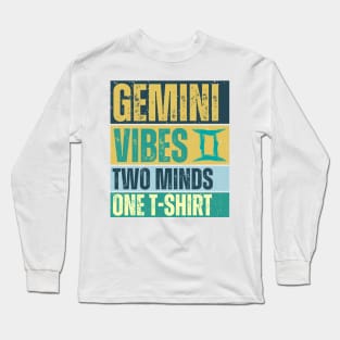 Funny Gemini Zodiac Sign - Gemini Vibes, two minds one t-shirt - White Long Sleeve T-Shirt